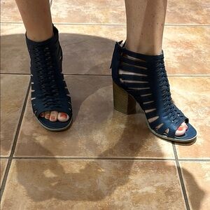 Stylish Blue Heeled Sandals